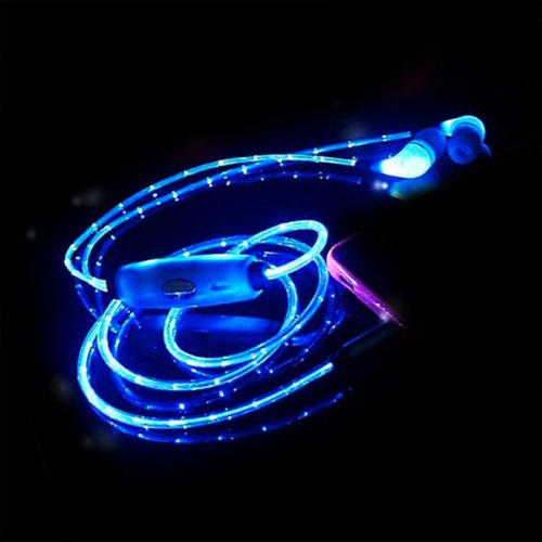 Наушники-вкладыши со светящимся LED проводом Human Friends, Spark Blue