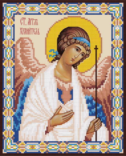 Кристальная мозаика (алмазная вышивка) ФРЕЯ ALVR-175 Икона Ангела-хранителя 22 х 27 см
