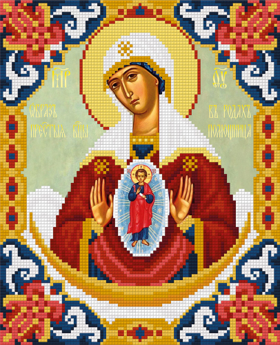 Кристальная мозаика (алмазная вышивка) ФРЕЯ ALVR-167 Икона Божией Матери Помощница в родах 27 х 22 см