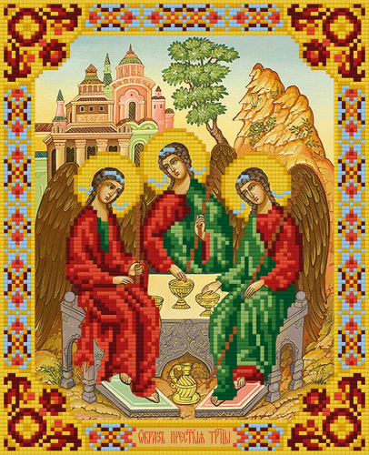 Кристальная мозаика (алмазная вышивка) ФРЕЯ ALVR-176 Икона Святой Троицы 22 х 27 см