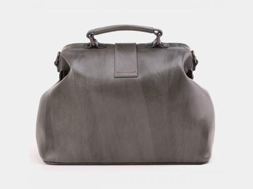 Серая кожаная женская сумка из натуральной кожи «W0023 Gray»