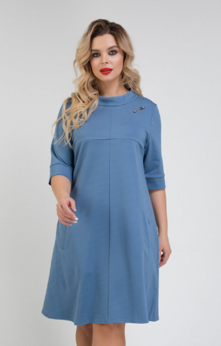 Платье 320/3-УЦ серо-голубой