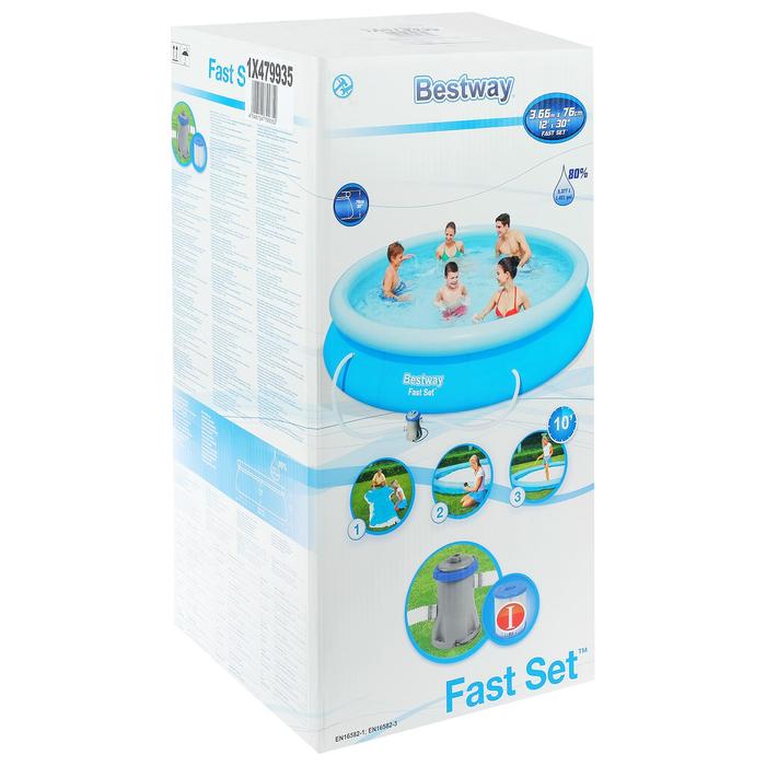 Бассейн надувной Fast Set 366 х 76 см, с фильтр-насосом