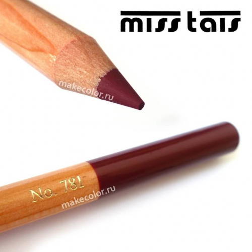Карандаш для губ Miss Tais (Чехия) №781 бордово-т.коричневый