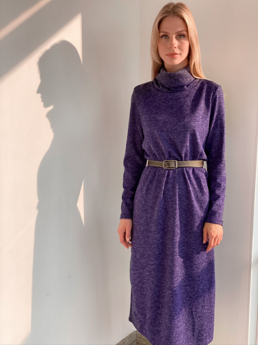 s2916 Платье-свитер фиолетовое