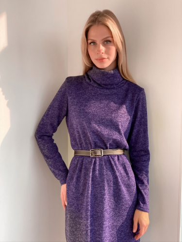 s2916 Платье-свитер фиолетовое