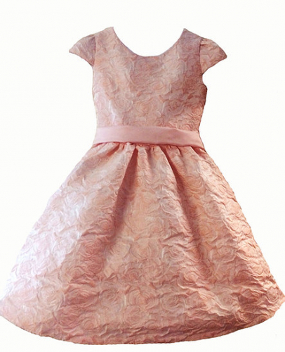 Платье для девочки Элли М-385 персик тафта
