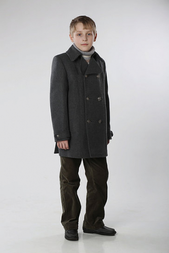 Пальто для мальчика М 271 Бушлат серый