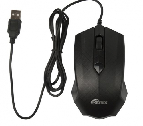 Мышь Ritmix ROM-202, проводная (черный)