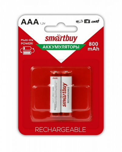 Аккумуляторы SmartBuy AAA HR03 800 mAh 2/BL