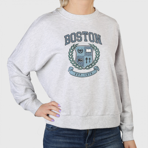 FOREVER 21 Boston Graphic Cropped Pullover Для женщин Толстовки и