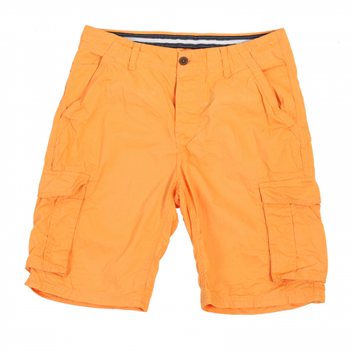 Оранжевые мужские шорты карго. Стильный микс: яркий цвет + милитари фасон №472