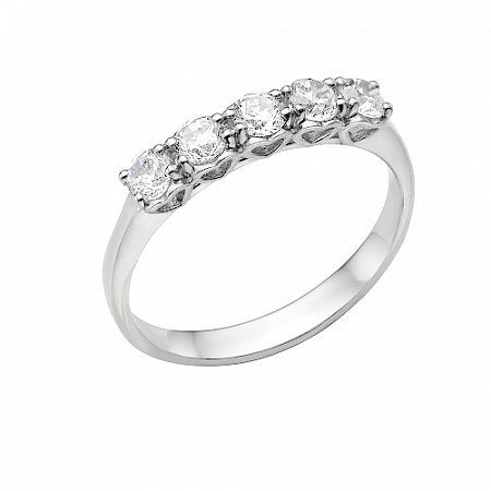 Кольцо с фианитом родированное серебро 925*