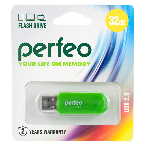 Флешка Perfeo USB flash drive 32GB C03 (зелёный)