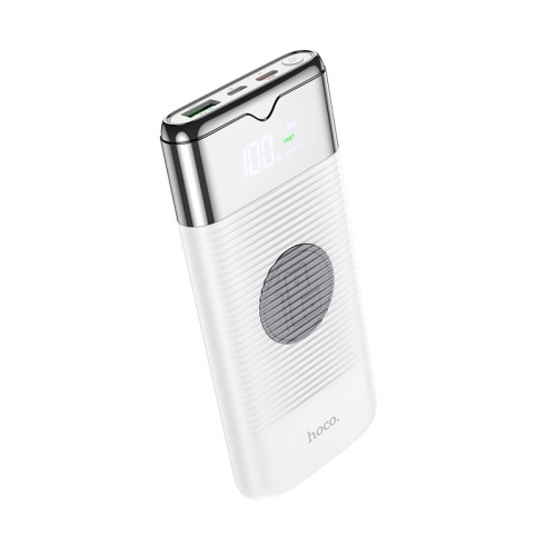 Мобильное зарядное устройство Hoco J63, 10000 mAh, 3A, 1USB/Type-C, дисплей, беспроводная QI (белый)