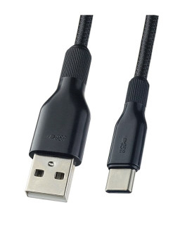 Кабель Perfeo, U4907, USB(M) - USB Type-C(M), 1 метр, силикон (чёрный)