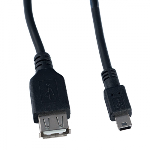 Кабель Perfeo, USB(F) - Mini USB(M), OTG, 0.5 метра (чёрный)