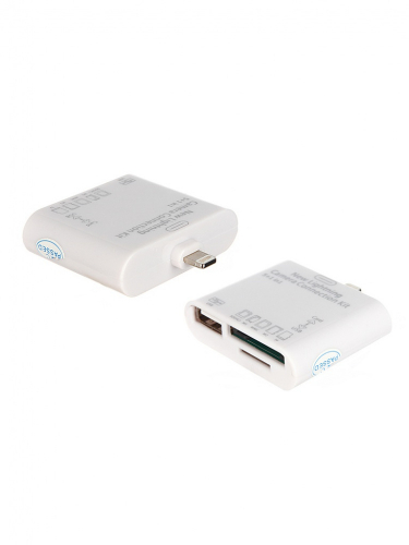 Адаптер Oxion, ADP009, 8 pin iPhone, - USB/SD/MS/MMC/M2/TF(F) (белый), распродажа
