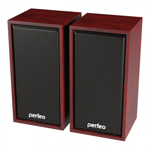 Акустическая система (колонки) Perfeo PF_A4388, Cabinet, 2.0, мощность 2x3, USB (махагон)