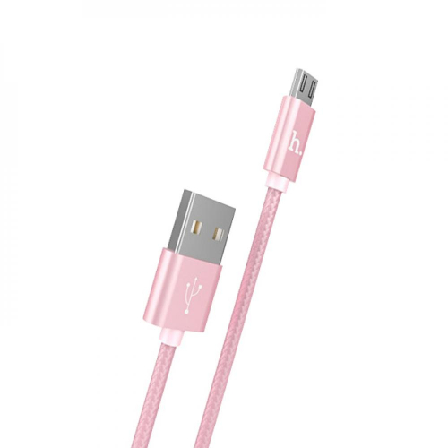 Кабель Hoco, X2, USB - micro USB, круглый, 2.1A, силикон, 1 метр (розовое золото)