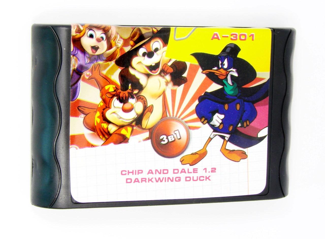 Картридж 16 bit 3 игры A-301 Chip&Dale 1.2 + Darkwing Duck
