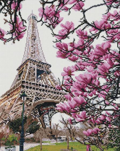 Алмазная мозаика 40х50 Весенняя красота Парижа