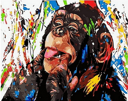 Картины по номерам 40х50 Яркая обезьянка