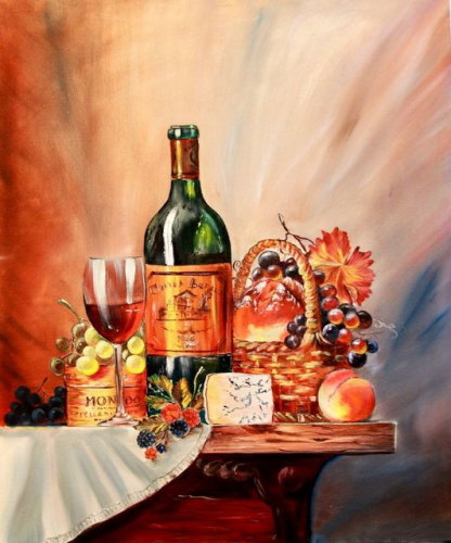 Картины по номерам 40х50 Натюрморт с вином