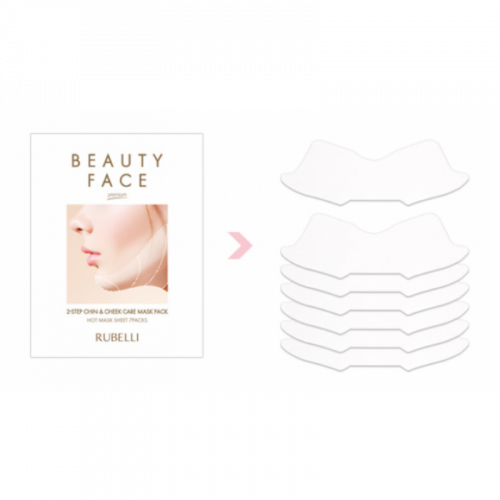 (Упаковка) Rubelli Beauty Face Premium Hot Mask Sheet 7 packs - Обновленная эффективная маска для подтяжки контура лица 7 шт. x 20мл (Без бандажа!)