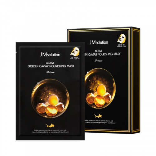 JMsolution Active Golden Caviar Nourishing Mask - Ультратонкая тканевая маска с золотом и икрой 30мл x 10шт.