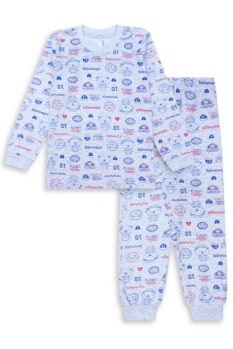 Пижама для мальчика (фуфайка с длинным рукавом, брюки) (Интерлок,  100 % хлопок)