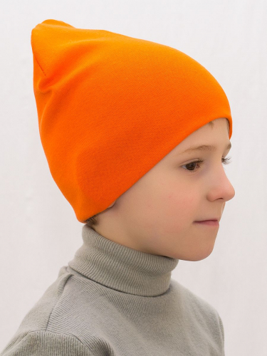 Шапка для мальчика (Цвет оранжевый), размер 46-48; 48-50; 50-52; 52-54, хлопок 95%