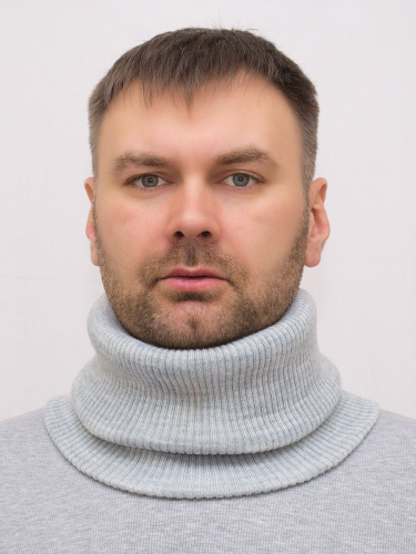 Снуд воротник мужской Вега (Цвет светло-серый),  Один размер
