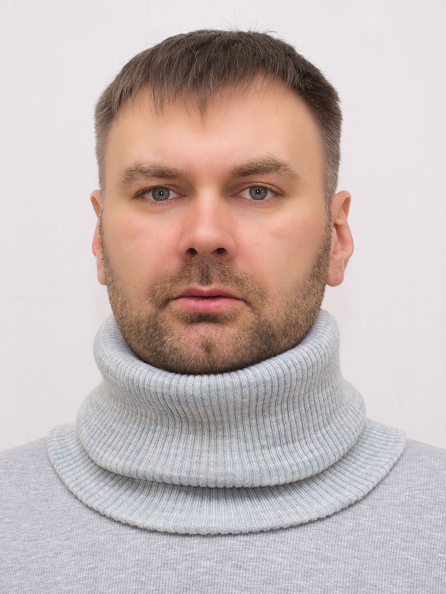 Снуд воротник мужской Вега (Цвет светло-серый), Один размер