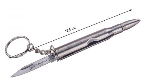 Нож-брелок Lion Tools 9301 в форме патрона - незаметный нож-брелок в форме винтовочного патрона. Клинок небольшой, но может выручить в различных ситуациях. Цена? Да почти даром! №1250