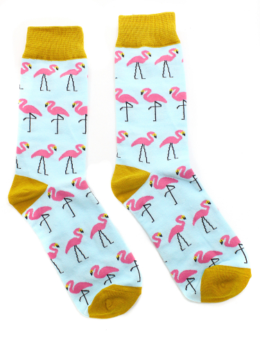 Носки р.35-40 Фламинго с жёлтыми вставками