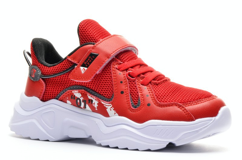 Baas DC6110-7 Кроссовки красн текстиль+иск кожа