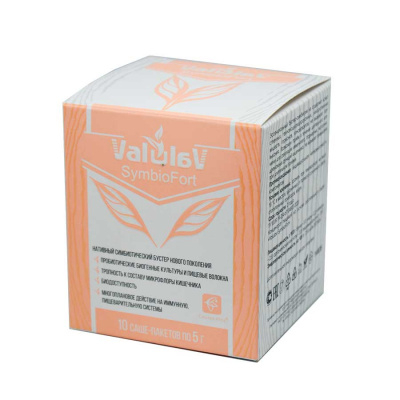 Valulav SymbioFort. Нативный симбиотический бустер нового поколения, обогащенный пробиотиками, лакто- и бифидобактериями