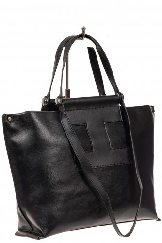 Женская сумка из натуральной кожи, цвет чёрный