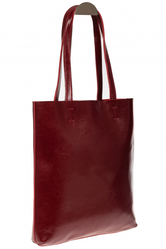Кожаная сумка-пакет бордового цвета