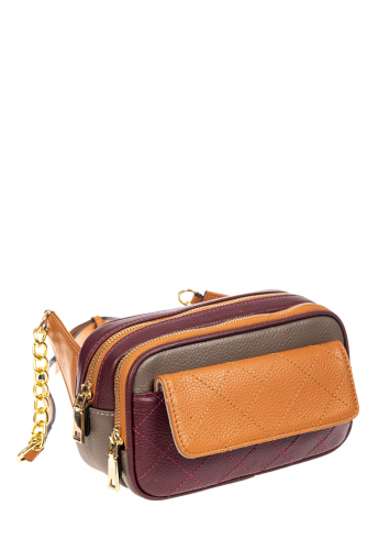 Женская сумка кросс-боди, фиолетовый с рыжим