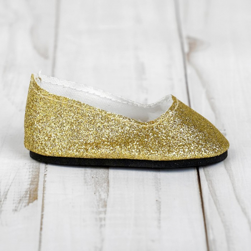 Туфли для куклы «Блёстки», длина стопы: 7 см, цвет золото