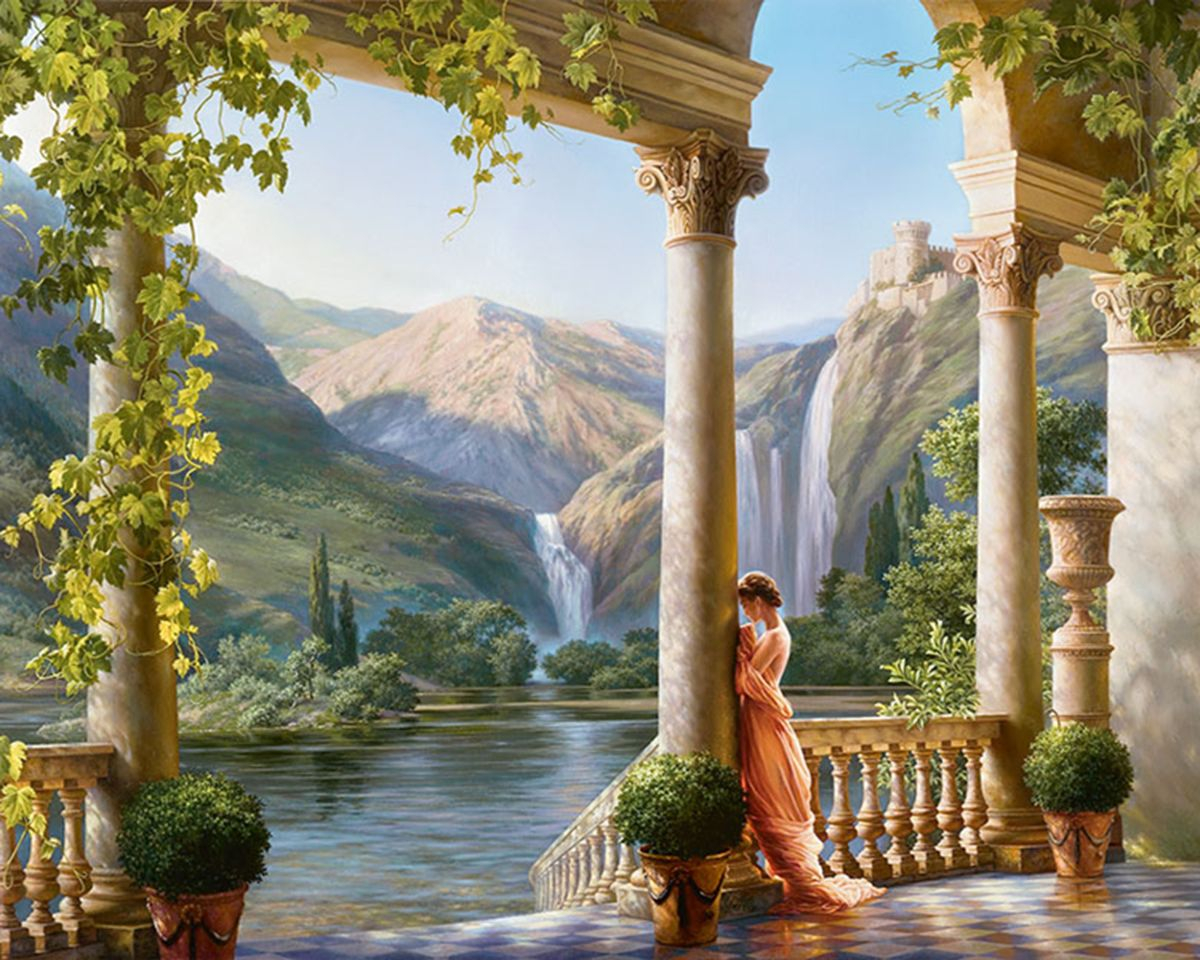 Алмазная мозаика круглыми стразами 40x50 Идиллия (худ. Сатаров М.)