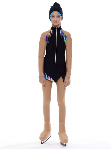 Платье для фигурного катания из термобифлекса со вставками и стразами (Артикул: 8710 )