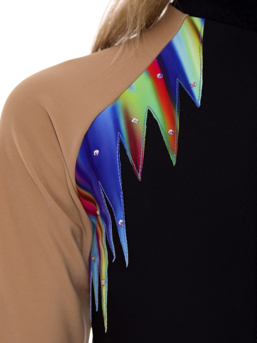 Платье для фигурного катания из термобифлекса со вставками и стразами (Артикул: 8710 )