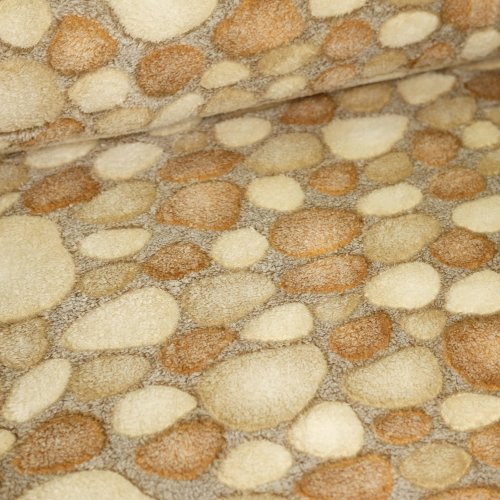 Велсофт с рис. пл.250 (рул.шир.200см) камни бежевые/коричневые