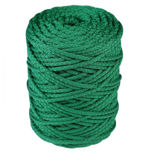 Шнур для вязания с сердечником 100% полиэфир, ширина 5 мм 100м/550гр (49 т. зеленый)