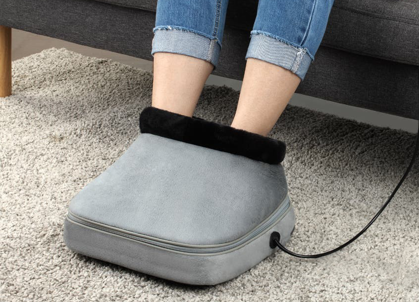 Массажная подушка электрогрелка для ног: 2 в 1 (CL-218E Heated 2-in-1 Shiatsu Foot And Back Massager)