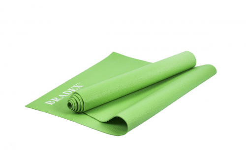 Коврик для йоги и фитнеса Bradex SF 0694, 183*61*0,4 см, зеленый с переноской