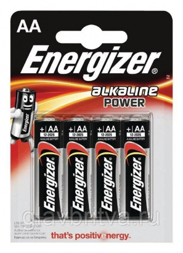 набор алкалиновых батареек energizer, тип AA, 4 шт